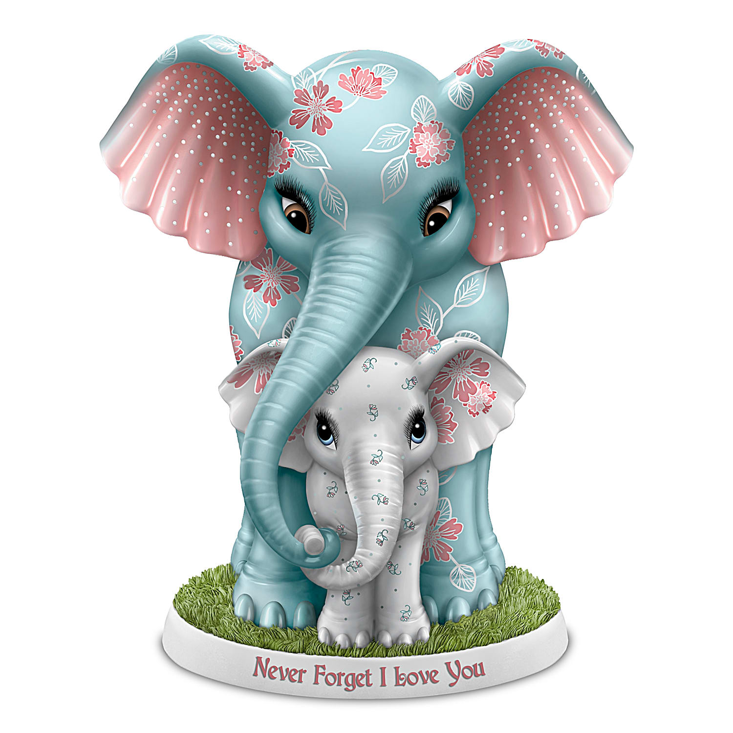 Never Forget I Love You Hand-Painted Elephant Figurine Featuring A Unique  Floral Pattern By Artist Blake Jensen