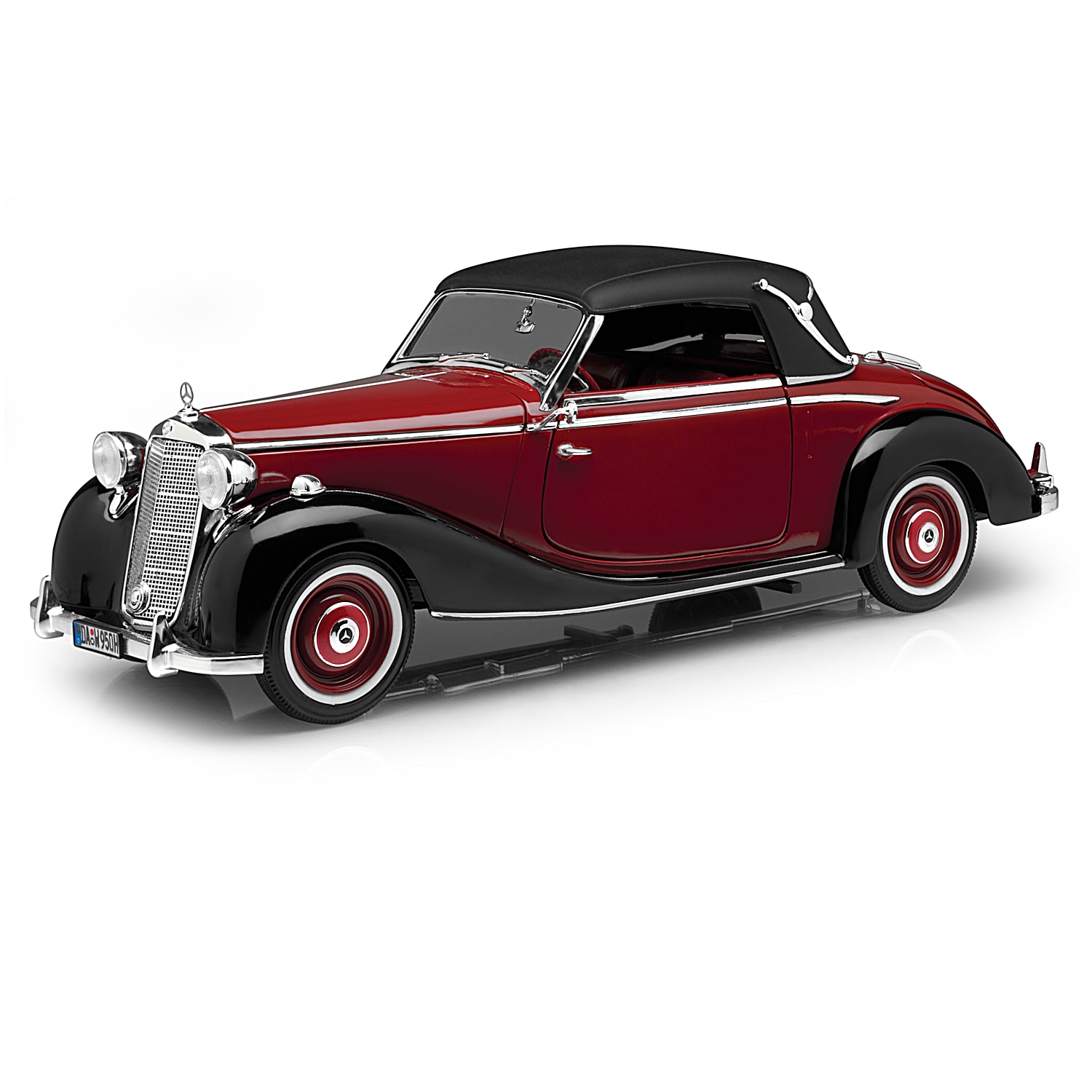 1:18-Scale 1950 Mercedes-Benz 170S Cabriolet Diecast Car Featuring A  Two-Tone Burgundy u0026 Black Paint Finish With Rubber Whitewall Tires