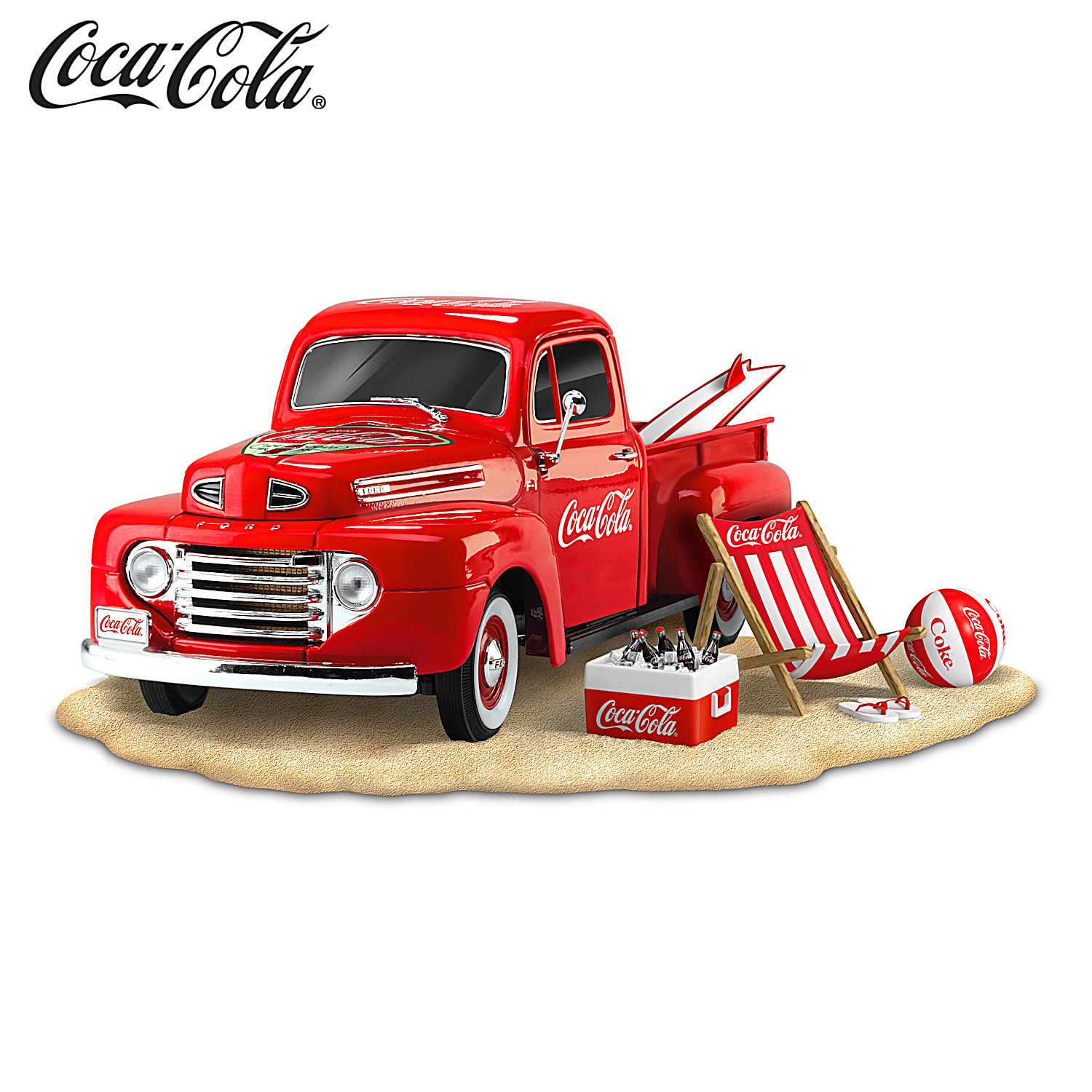 COCA COLA Refreshing Fun In The Sun Hand Painted 1948 Ford F1