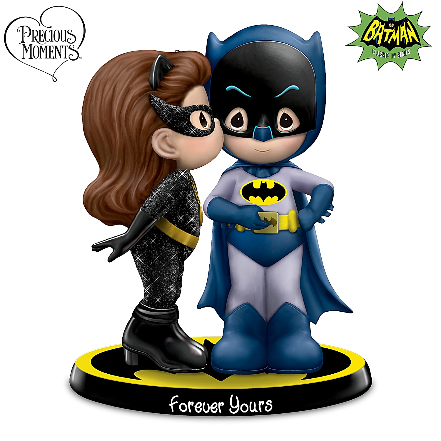 Precious Moments Forever Yours Hand-Painted Bisque Porcelain Figurine  Inspired By BATMAN Classic TV Series