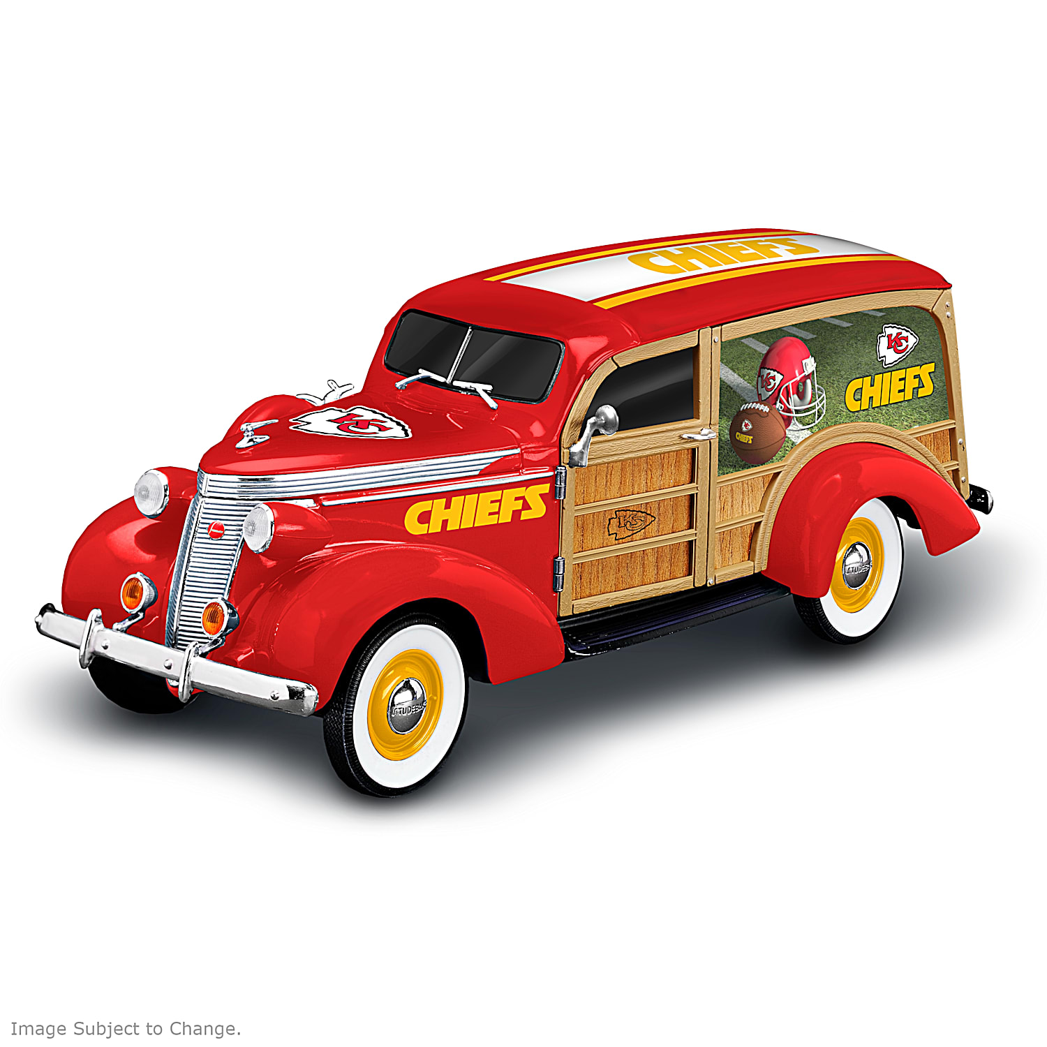 MCC/'39Chevyシボレー WoodyWagonウッディーワゴン 1/18 Cruising To Victory Kansas City Chiefs 1:18-Scale 1937 Woody Wagon
