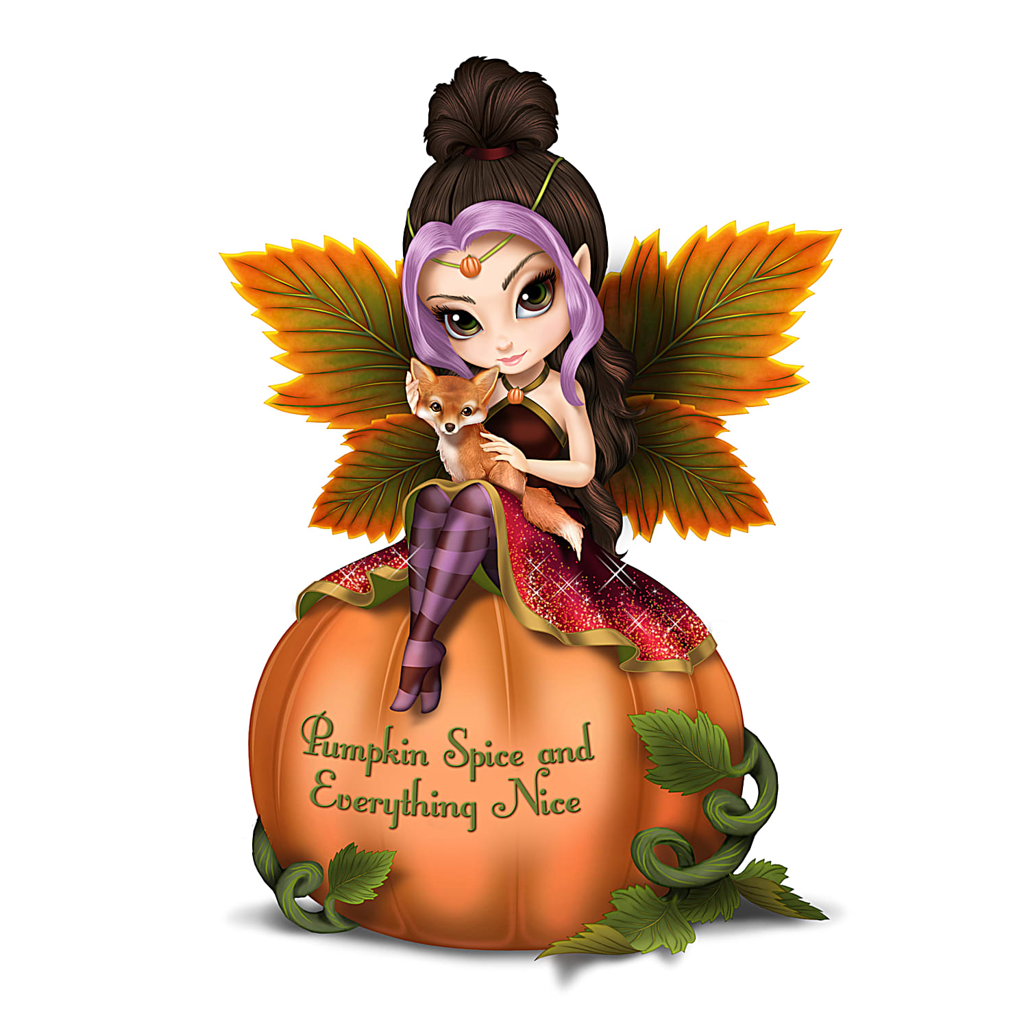 Pumpkin Spice And Everything Nice Fairy Figurine By Artist Jasmine