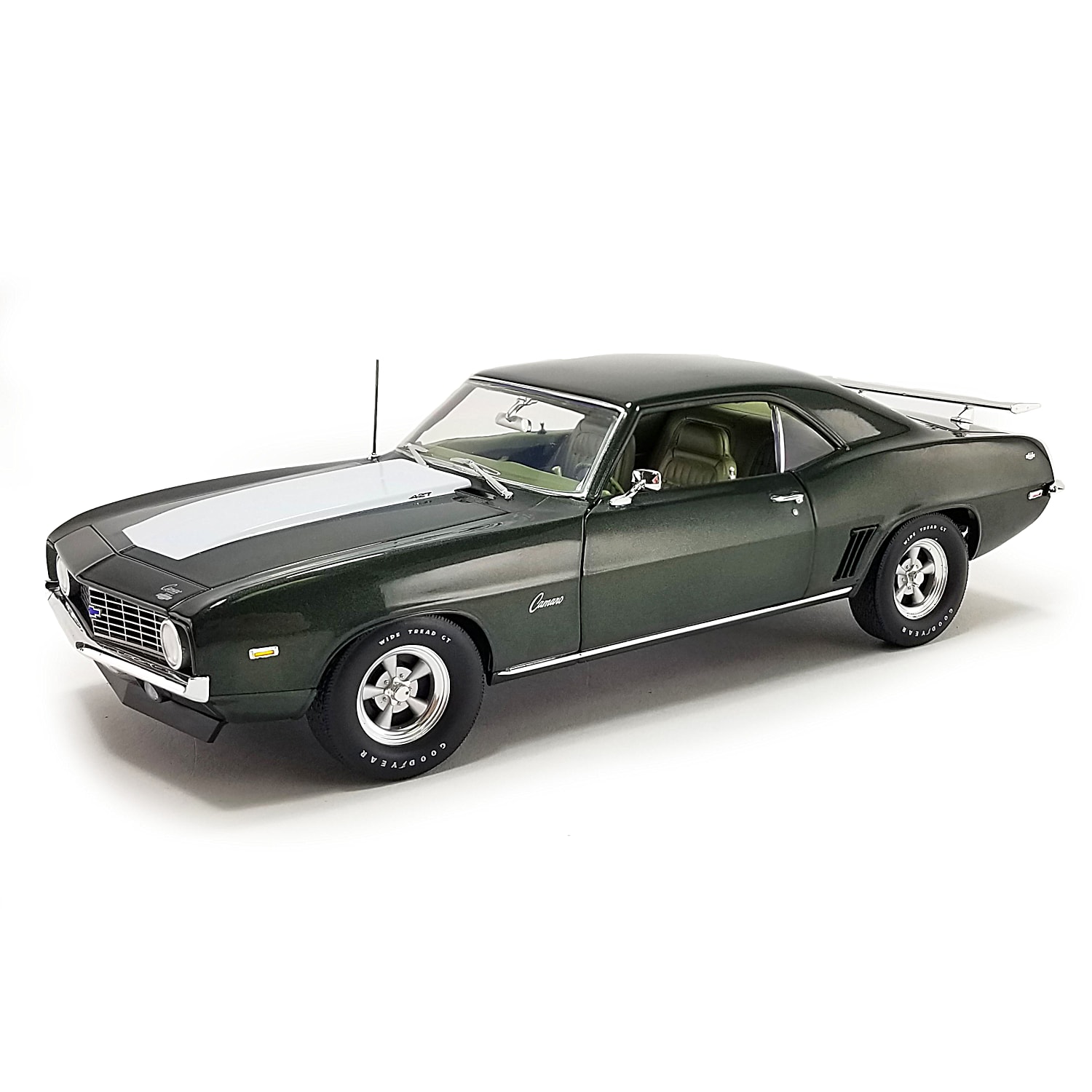1969 Chevrolet COPO Camaro 1 18 Scale Diecast Car Featuring Rolling Rubber Tires And A Showroom Finish In Frost Green