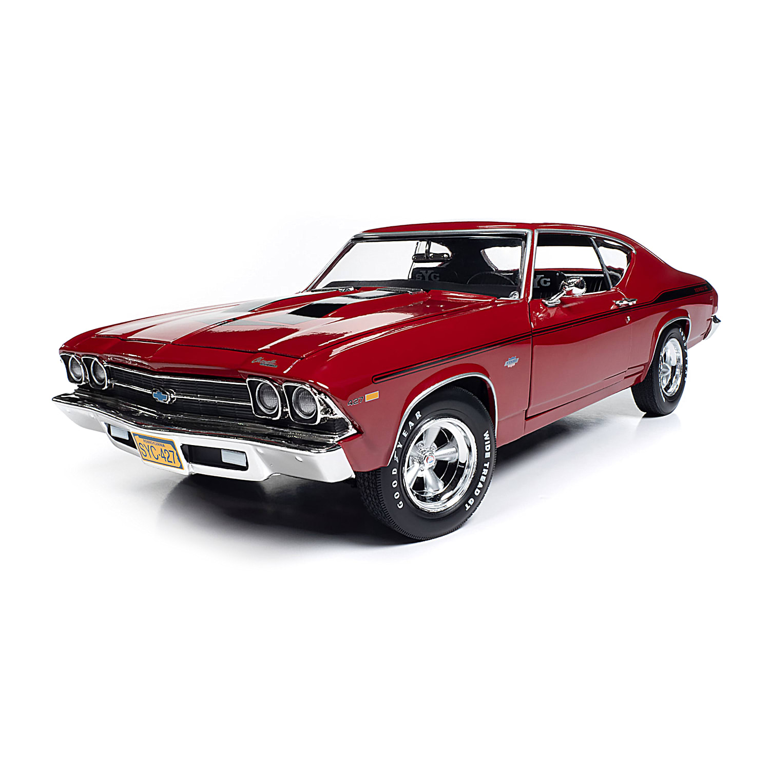 1969 Yenko Chevelle 1:18-Scale Diecast Car Featuring A Red Garnet