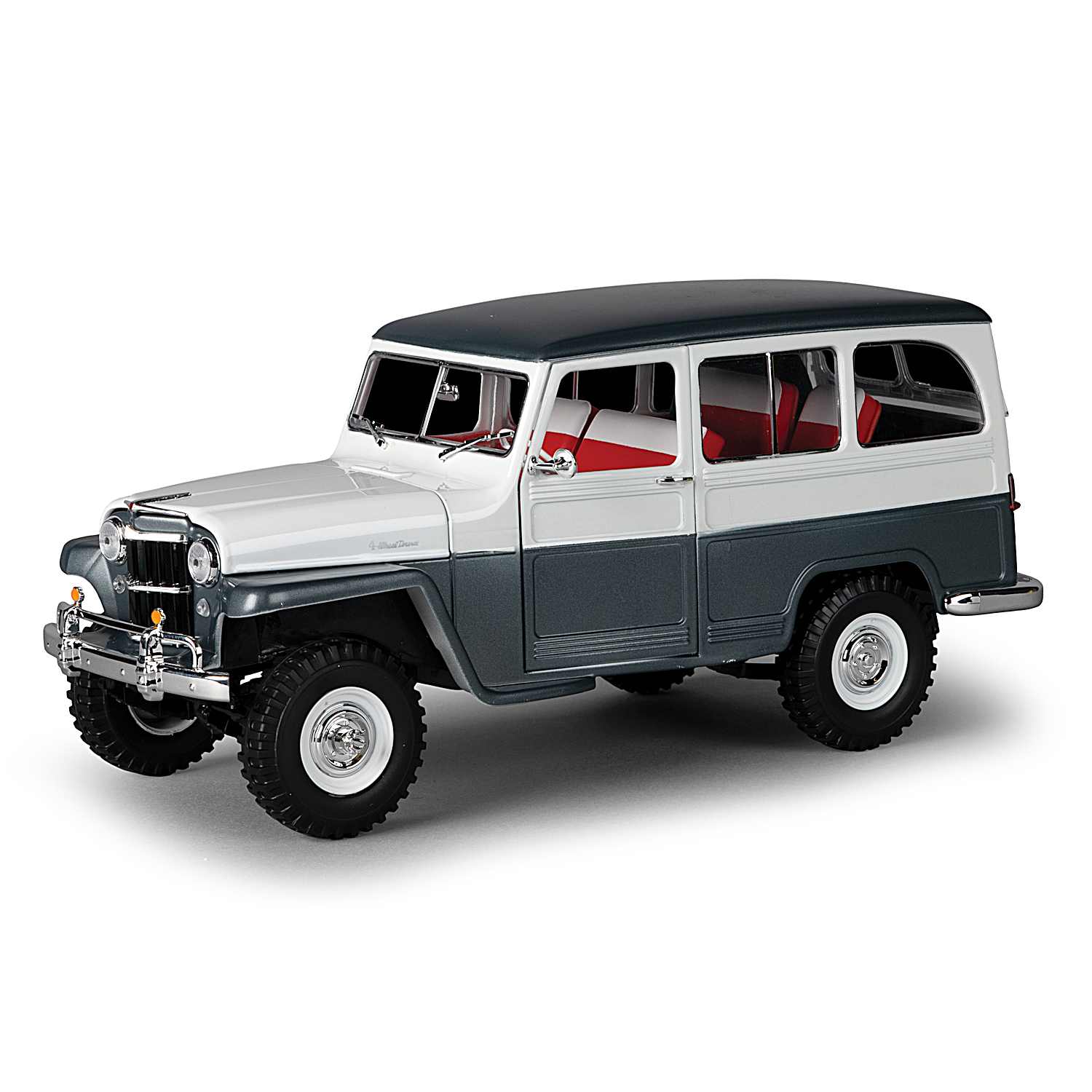 1955 Willys Jeep Station Wagon 1:18-Scale Diecast Car With A Steel