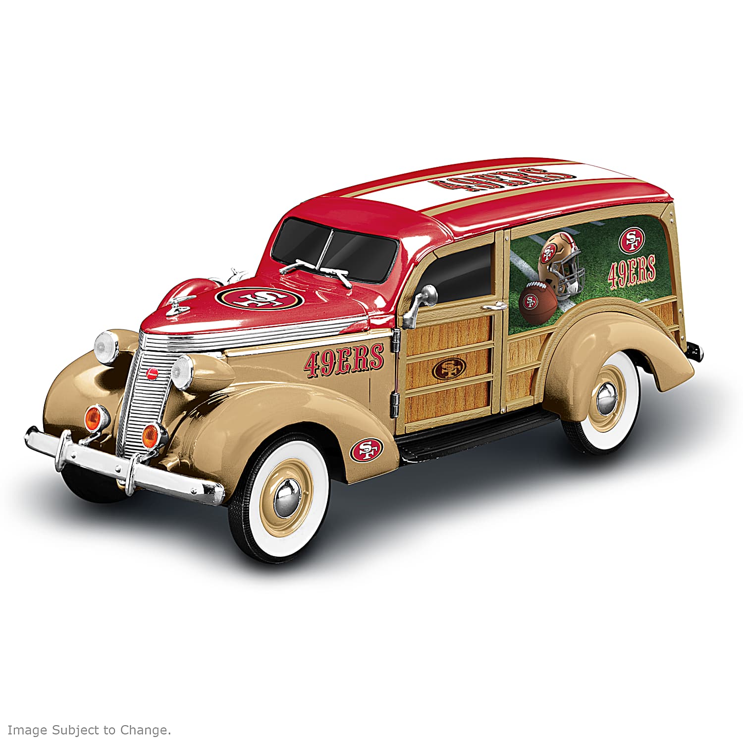San Francisco 49ers 1:18-Scale NFL Woody Wagon Sculpture
