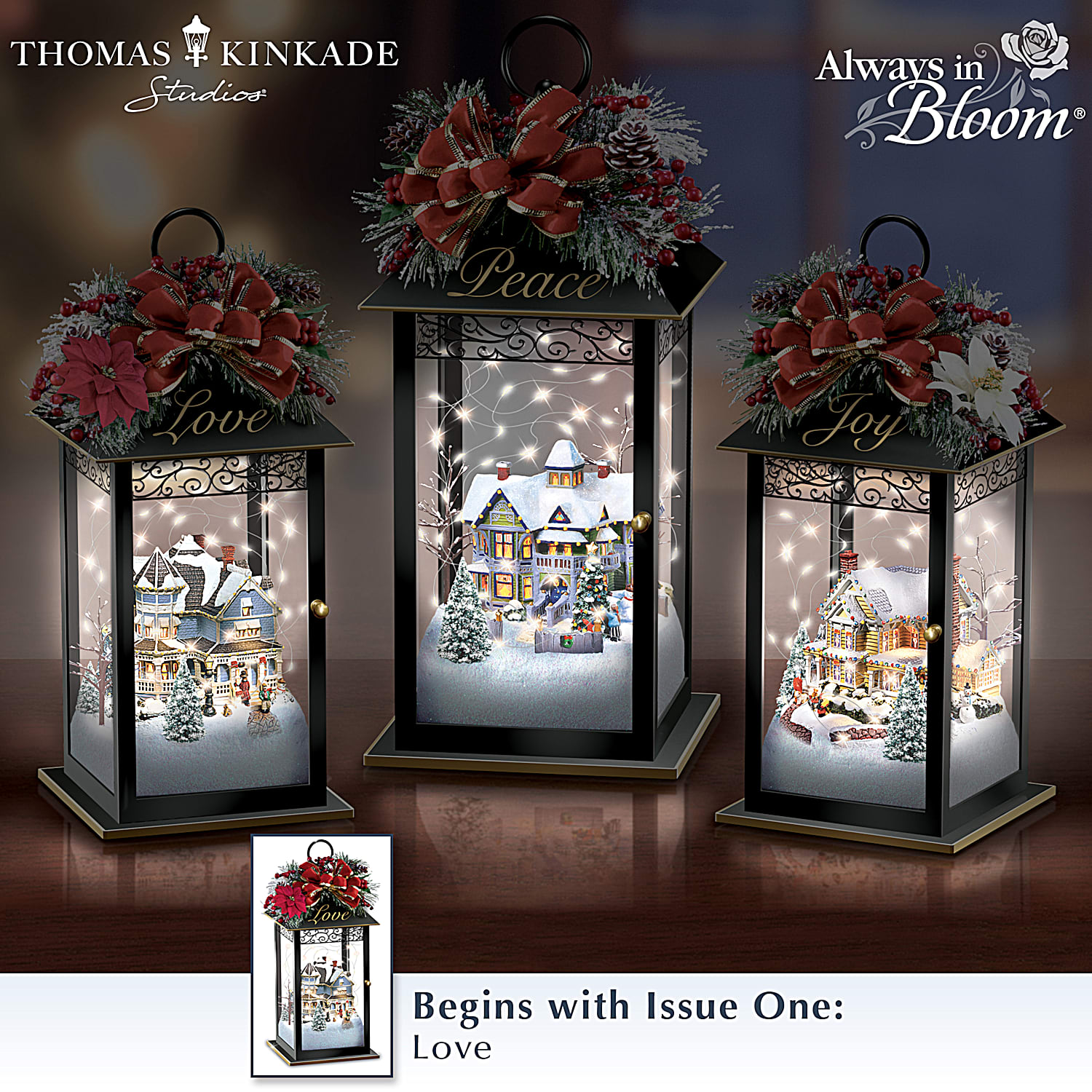 【税込】 The Of Sparkle Kinkade Thomas Season Table Lantern ファンデーション