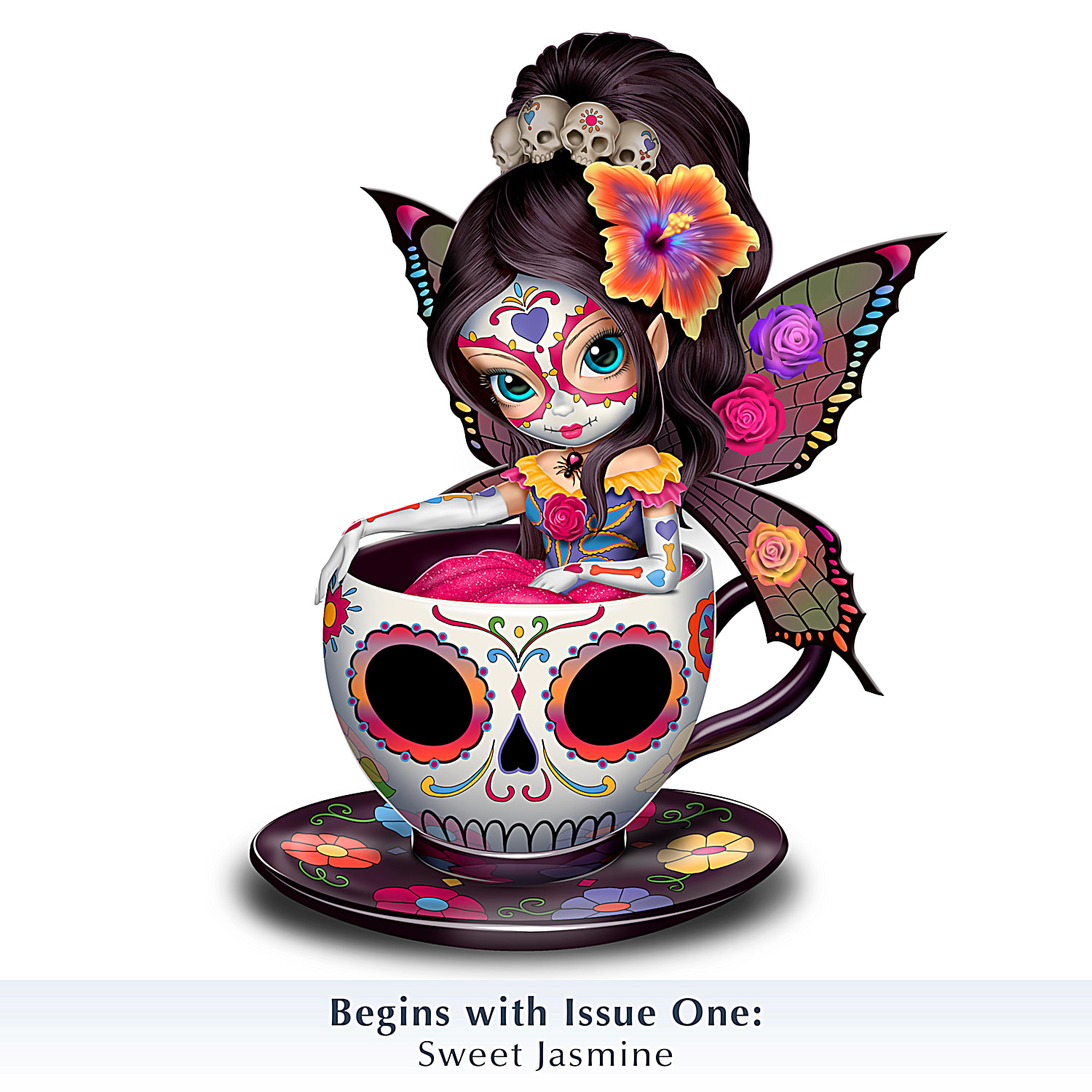 月乃カエル　Skull in the Flowers Jasmine Becket-Griffith Presents Tea With The Spirits Sugar Skull