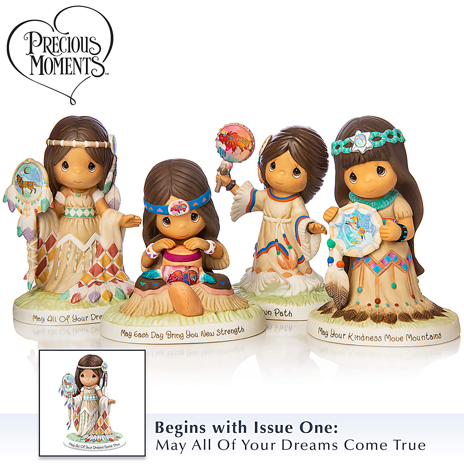 Laurie Prindle Precious Moments Charming Spirits Native American-Inspired  Bisque Porcelain Figurine Collection