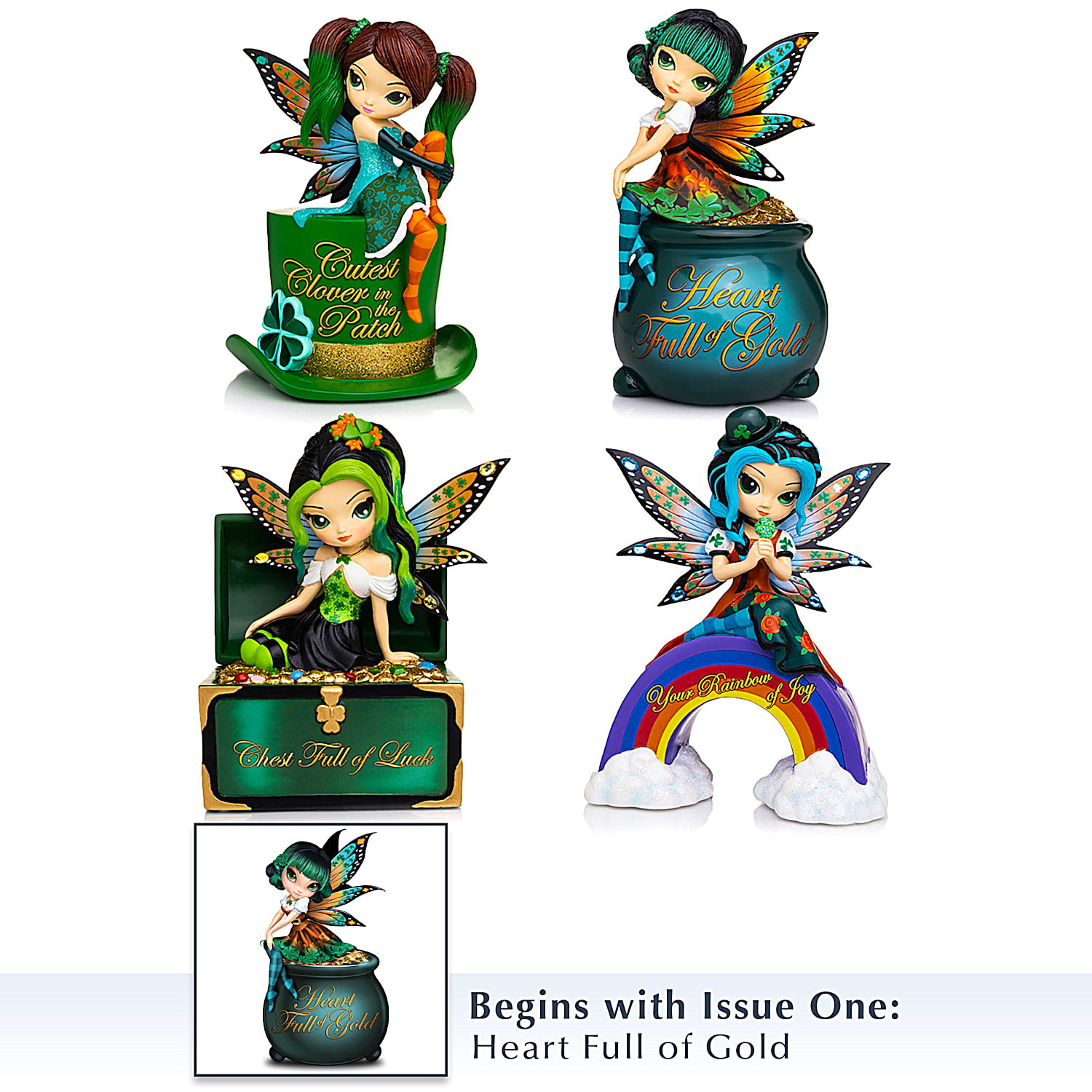 A Fairy Lucky Irish Figurine Collection By Artist Jasmine Becket