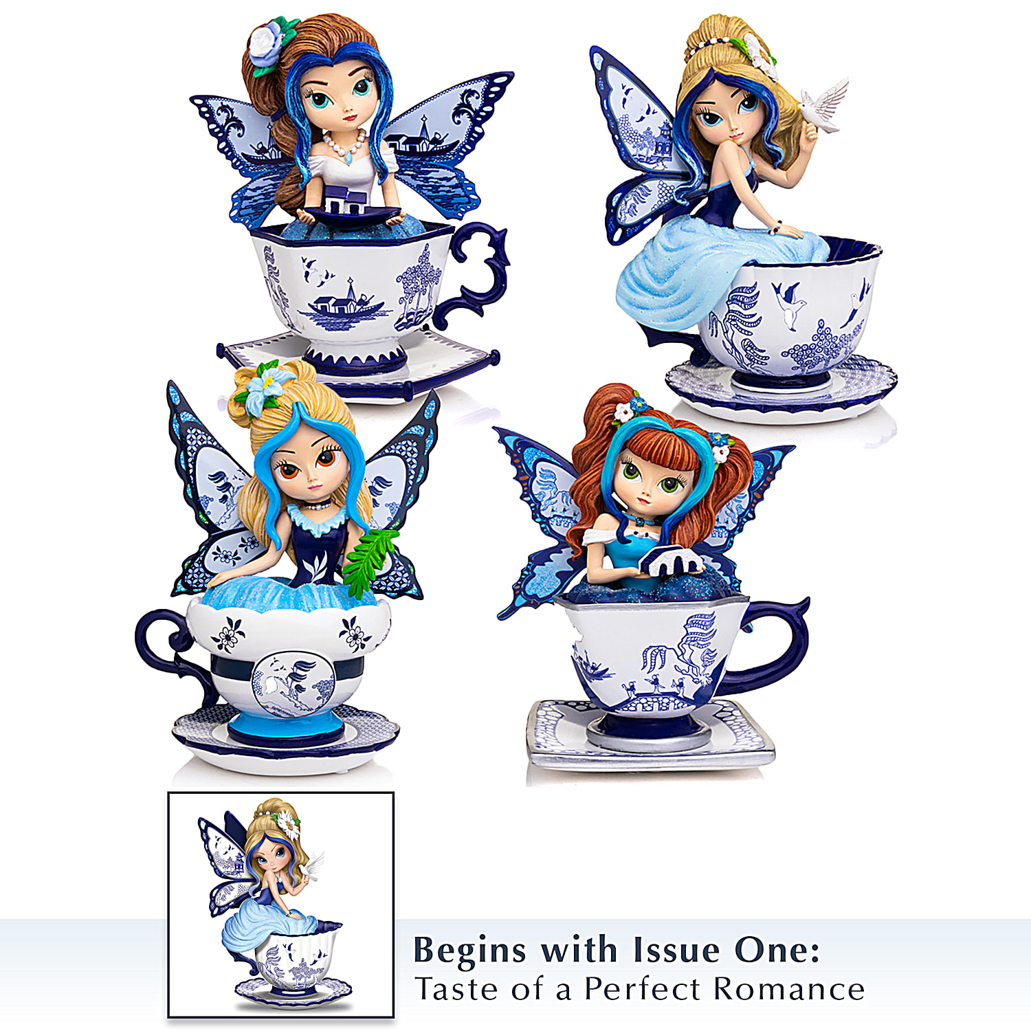 Jasmine Becket-Griffith Blue Willow Romance Teacup Figurine