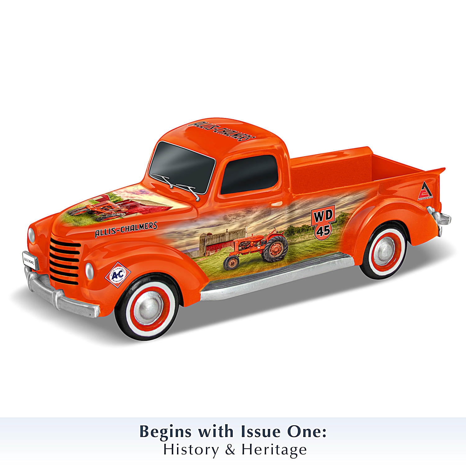 Allis-Chalmers 1:43-Scale Hand-Painted Pickup Truck Sculpture