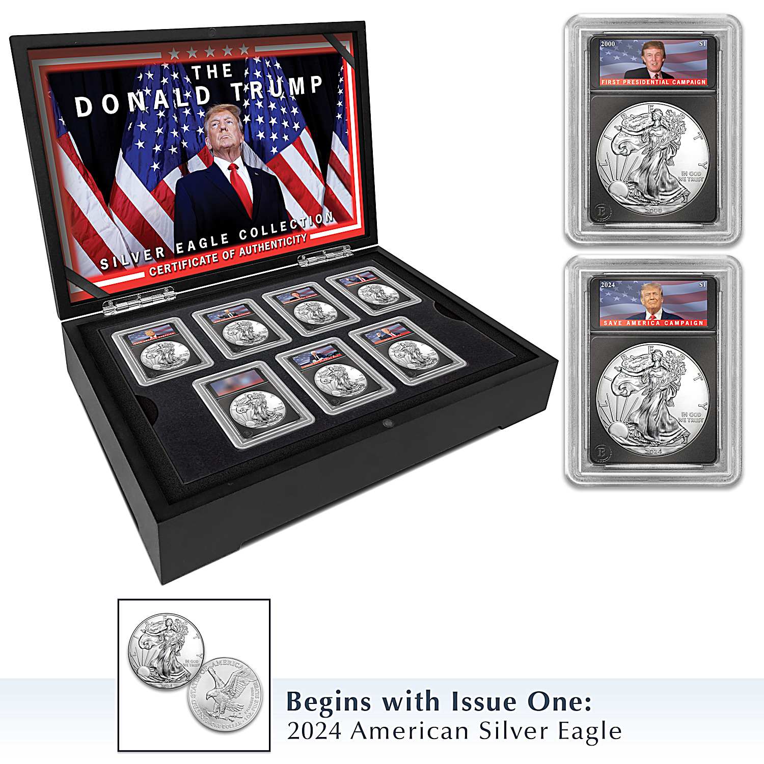 GOD BLESS AMERICA TRUMP Q 1オンス　銀貨A型 Donald Trump - God Bless America - Proof Medallion - Alaska Mint