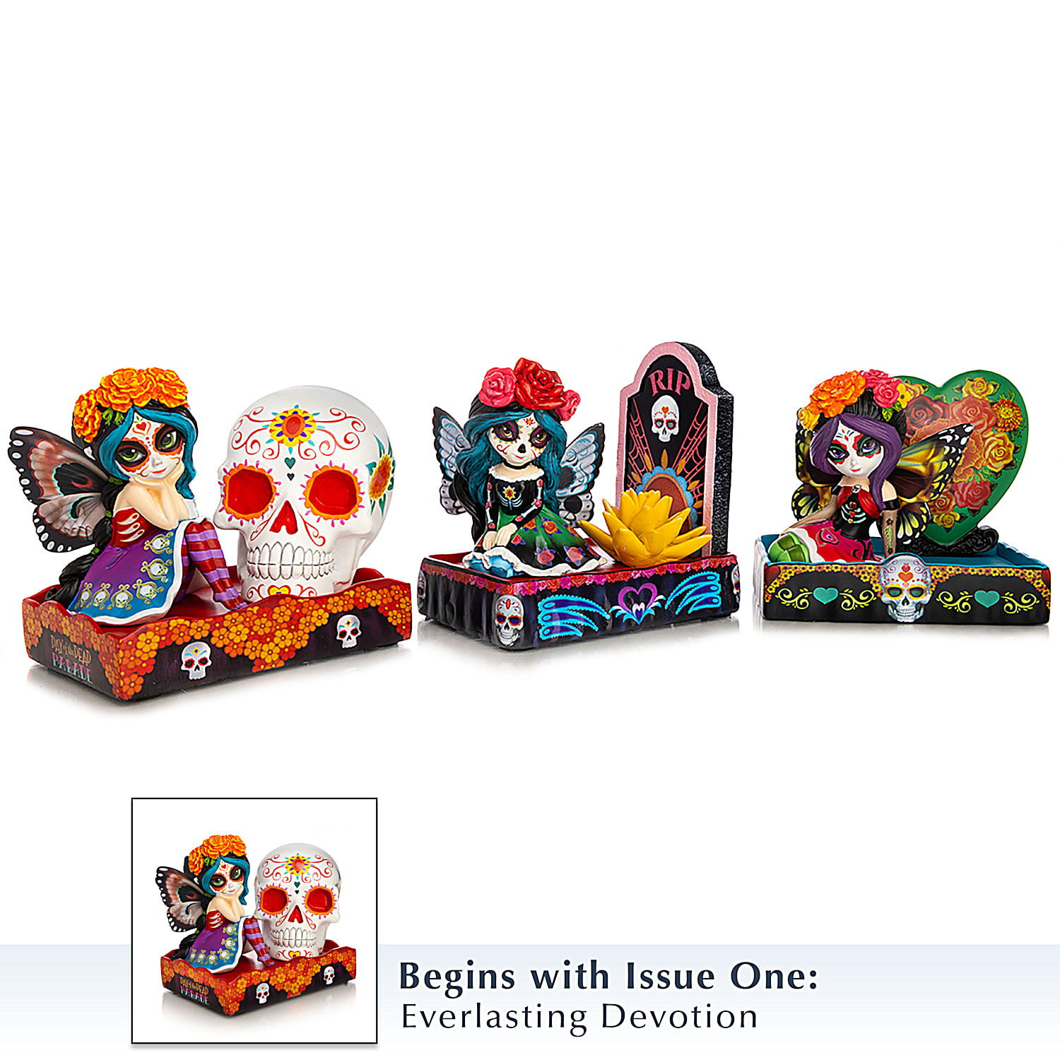 Forever Love Dia De Los Muertos Sugar Skull Parade Hand-Painted