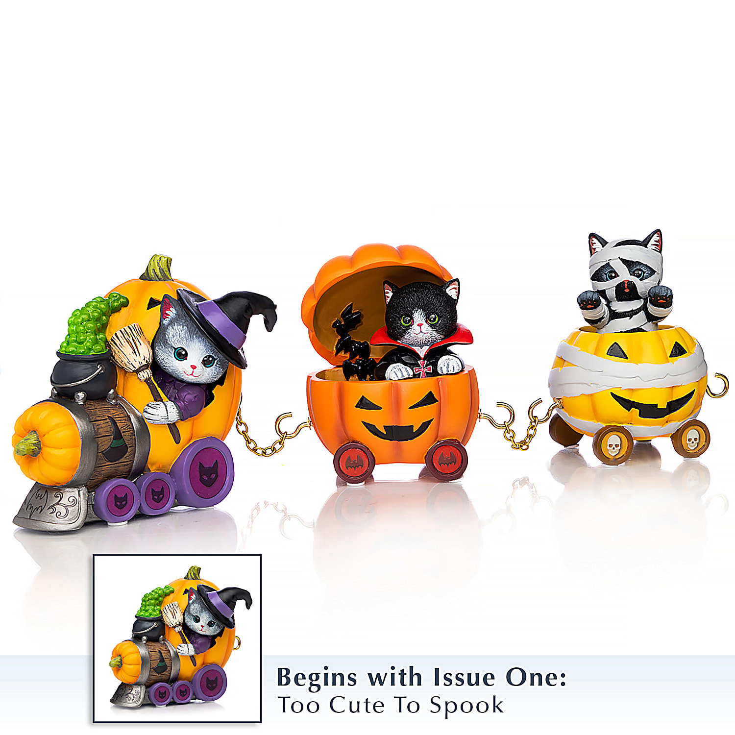 Happy Meow-loween Express Train Collection Featuring Hand-Painted