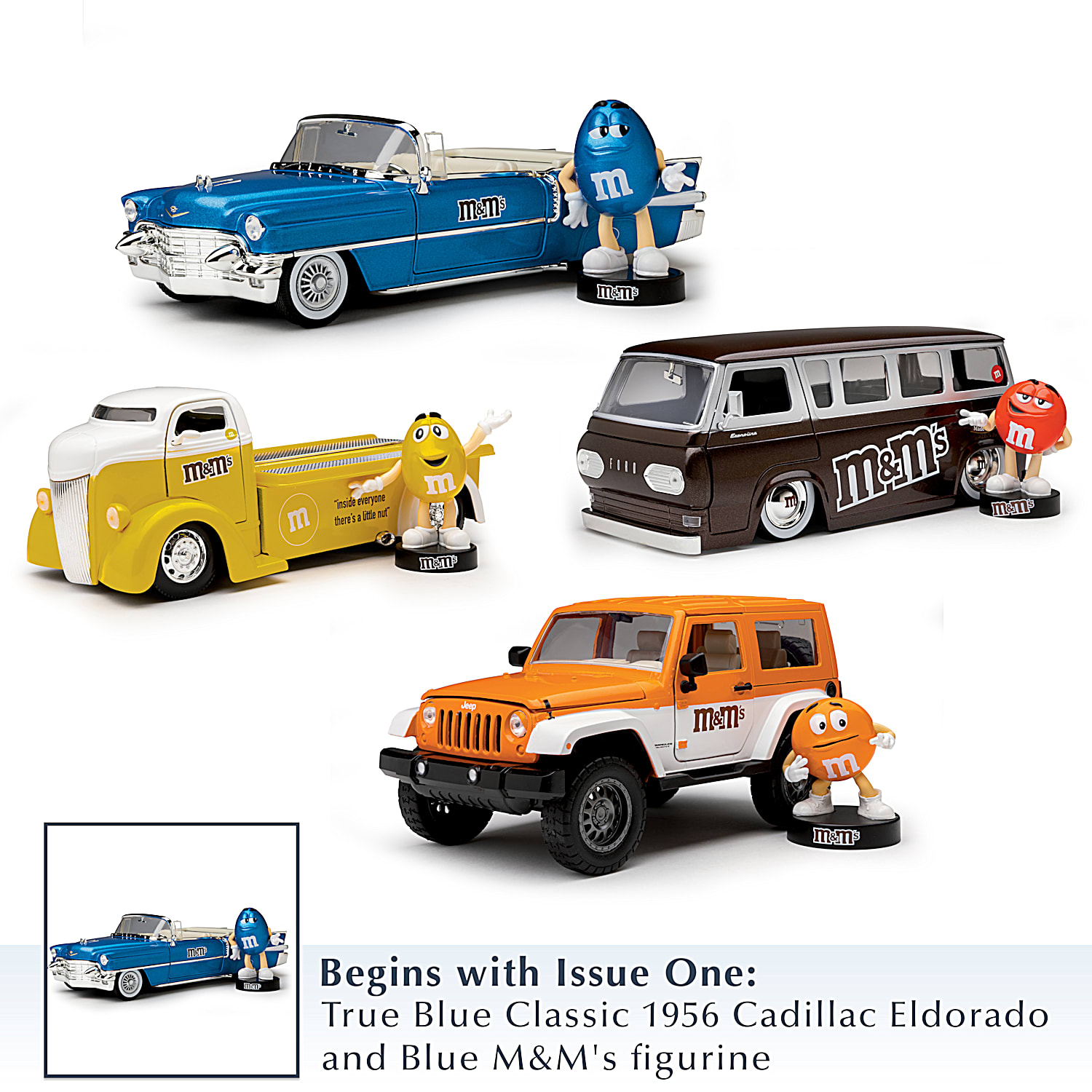 M MS 1 24 Scale Diecast Cars Featuring A 1956 Cadillac Eldorado A 1965 Ford Econoline And More