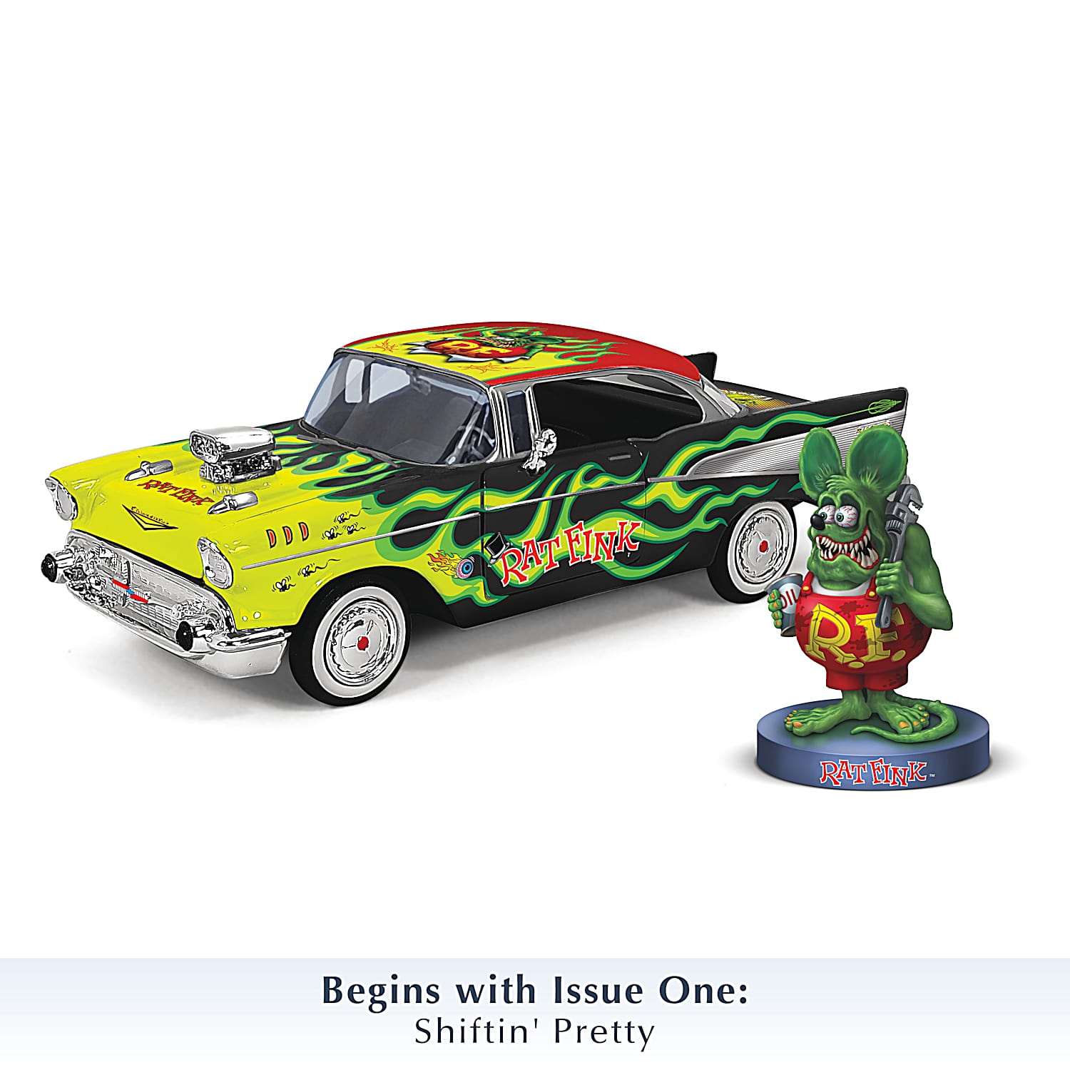 Rat Fink 1:24-Scale Diecast Car Collection Featuring A 1957 Bel
