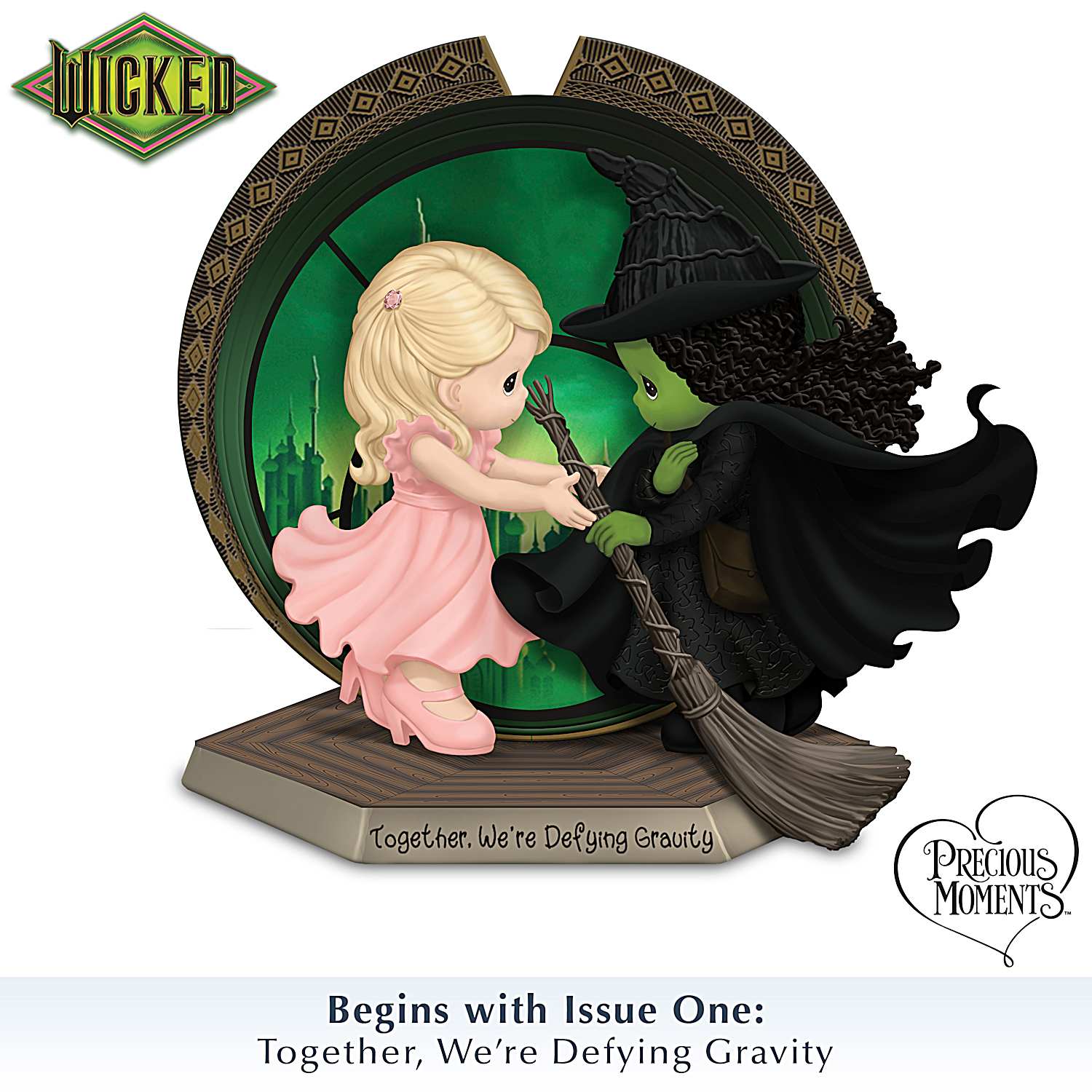 WICKED Figurine Collection Featuring Elphaba And Glinda Hand
