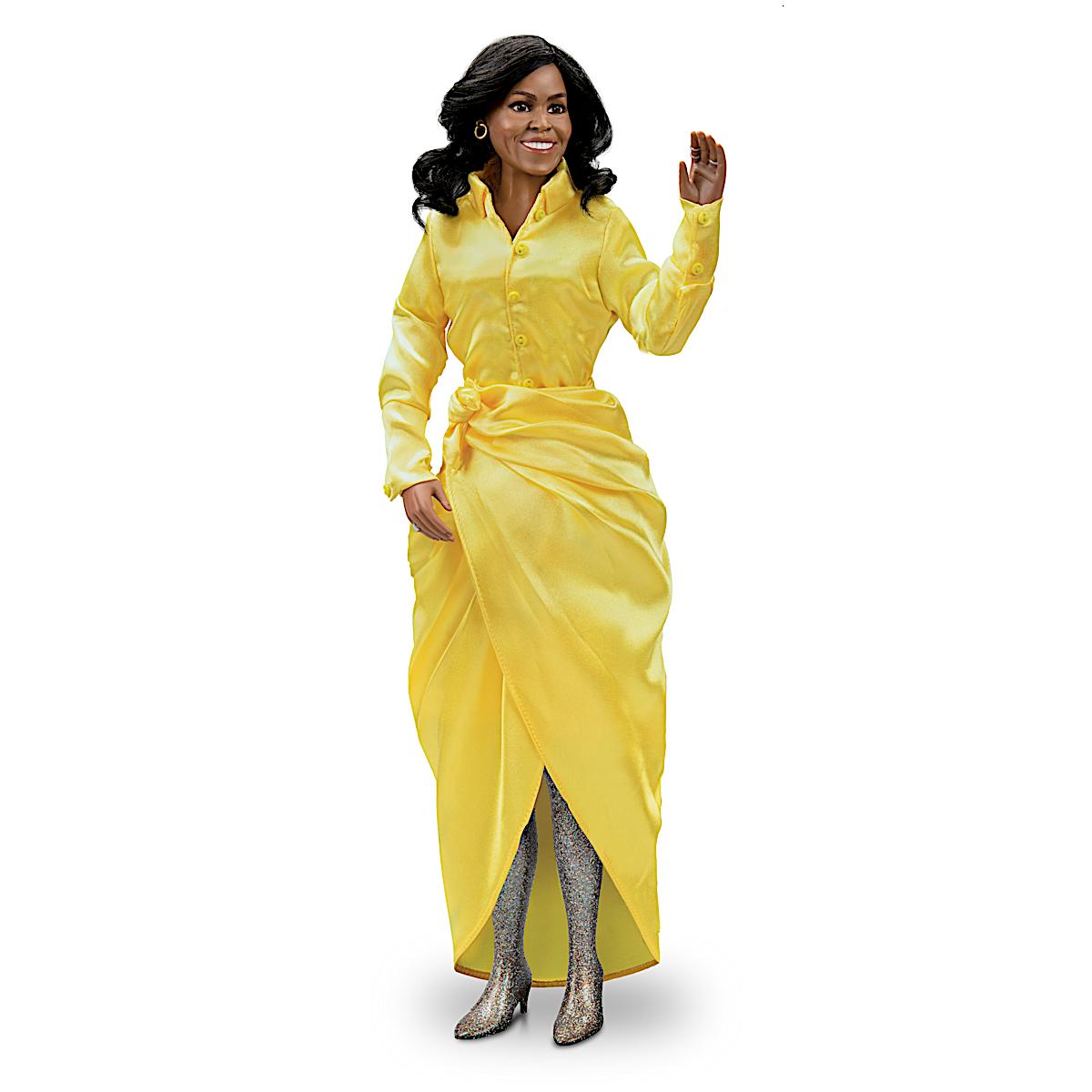 Michelle Obama Lifelike Poseable Doll in Tour Inspired Dress