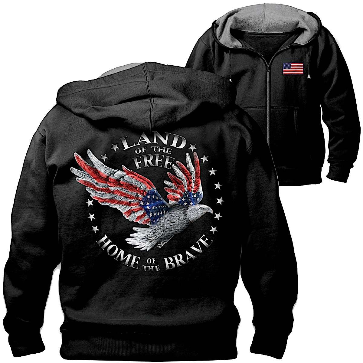 Home Of The Brave Mens Hoodie Size Medium 38 40