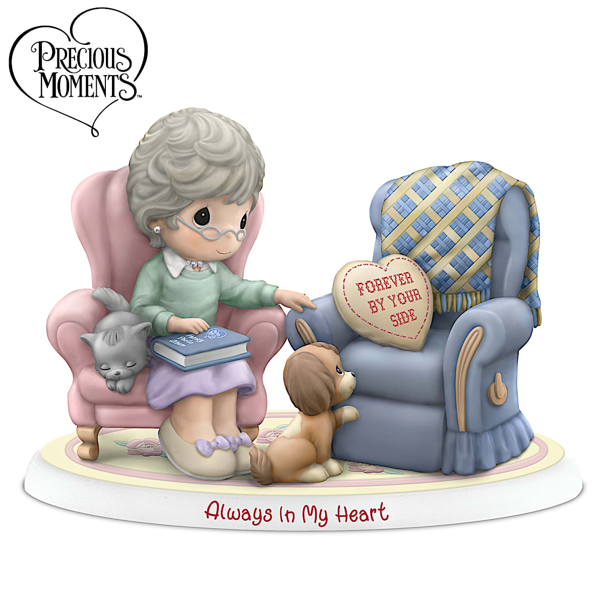Precious Moments Love One Another Forever & Always Hand-Painted Bisque  Porcelain Figurine