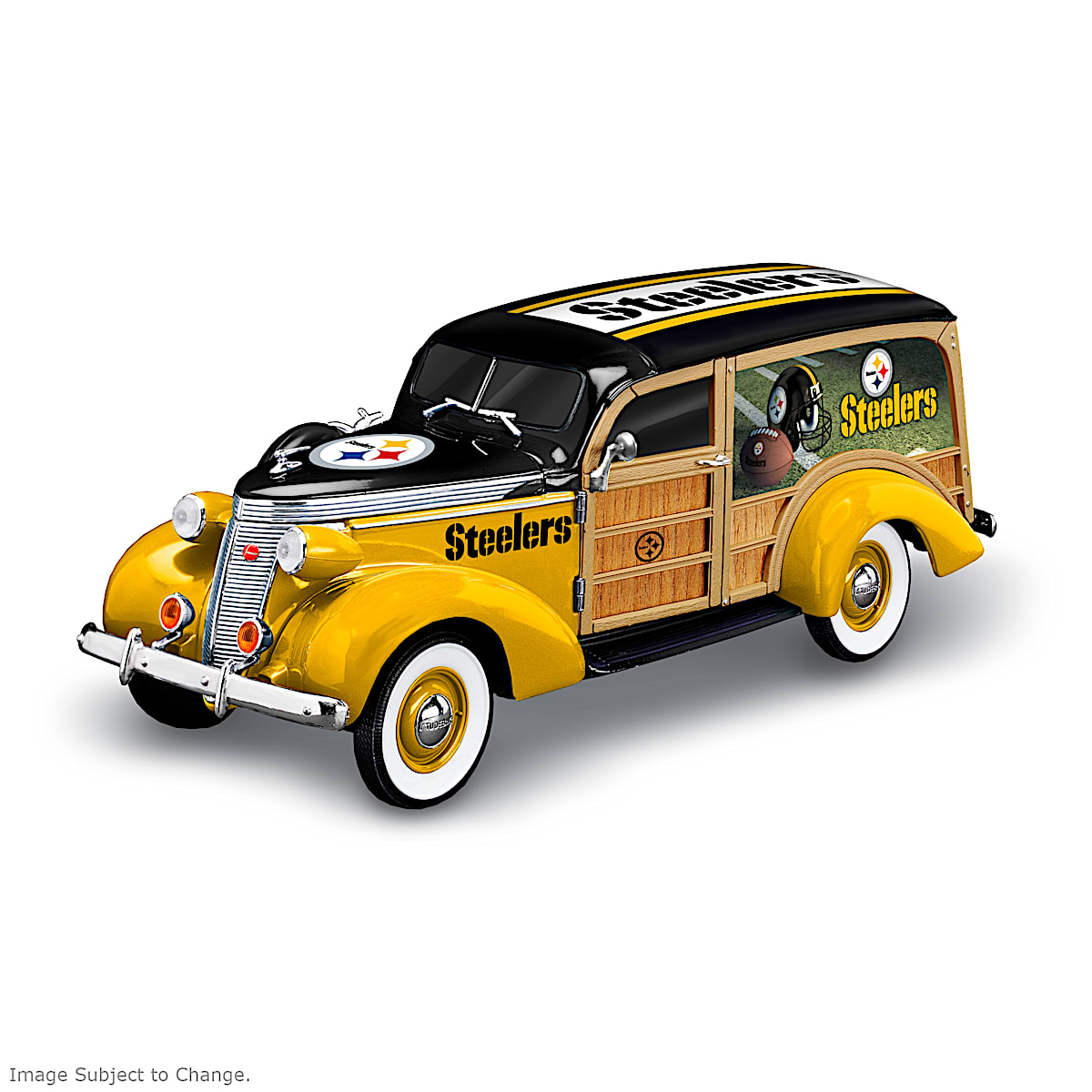 Cruising To Victory Pittsburgh Steelers 1:18-Scale NFL Woody Wagon