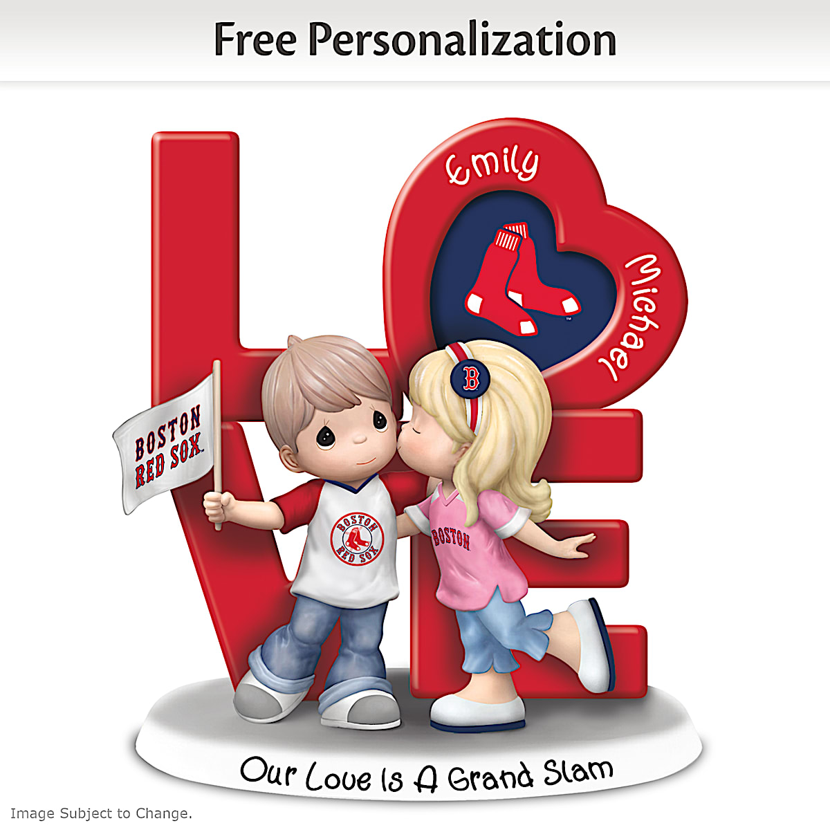 Personalized Red Sox Figurine Featuring Red Letters That Personalized Red Sox Figurine Featuring Red Letters That