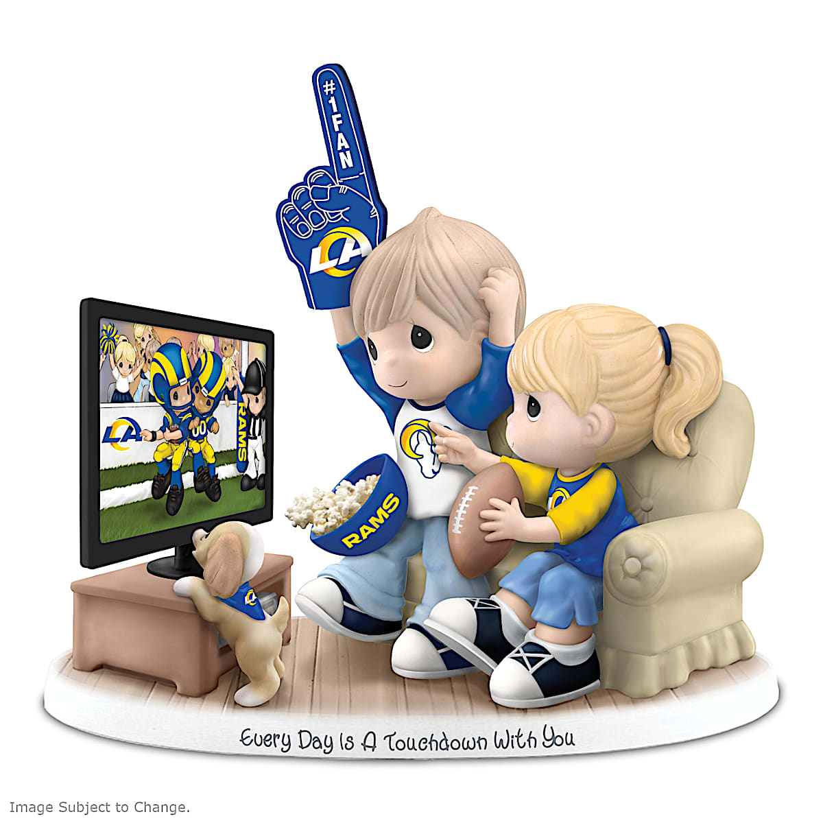 Every Day Is A Touchdown With You Los Angeles Rams Hand-Painted NFL ...