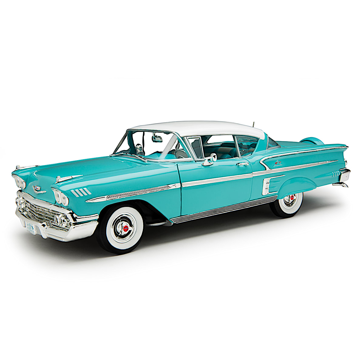 1 18 Scale 1958 Chevy Bel Air Impala Diecast Car With Rubber Tires Functioning Doors