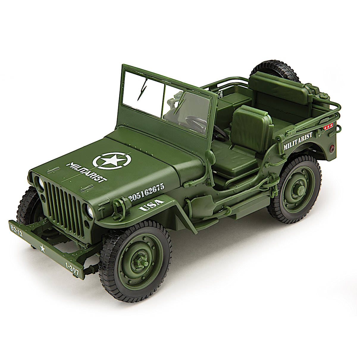75th Anniversary Of VJ Day 1 18 Scale 1941 U.S. Military Tactical Diecast Jeep Featuring Fully Functioning Hood Rubber Tires