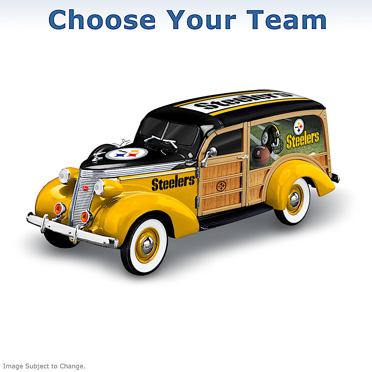 Cruising To Victory 1:18-Scale NFL Woody Wagon Sculpture