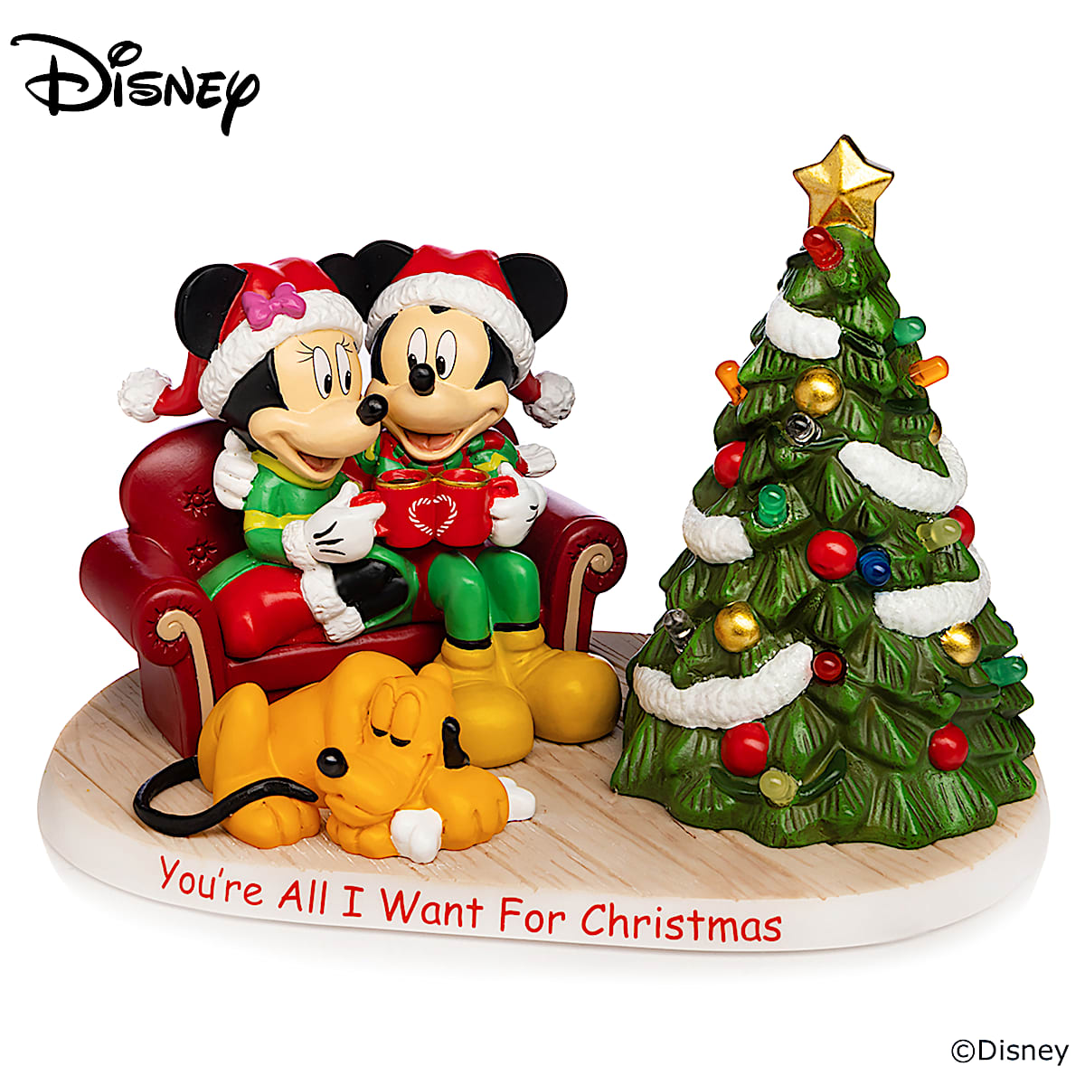 Disney Youre All I Want For Christmas Illuminated Hand-Painted Figurine
