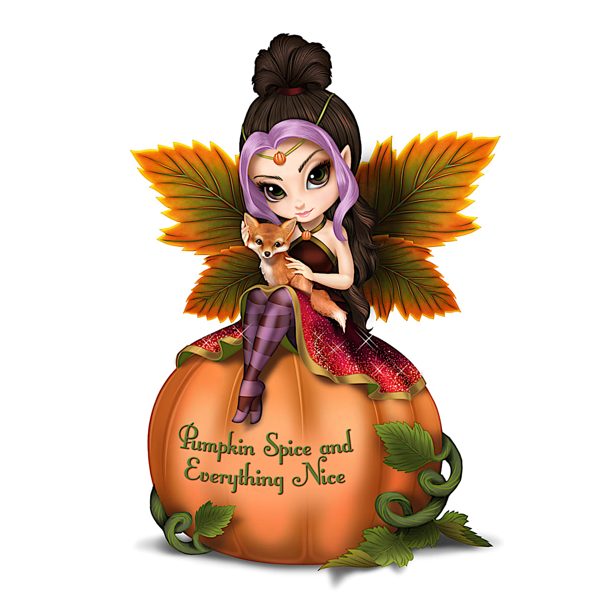 Pumpkin Spice And Everything Nice Fairy Figurine By Artist Jasmine