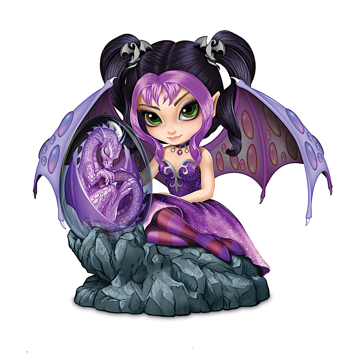 Jasmine BecketGriffith Fairy Figurine With An Illuminated Amethyst