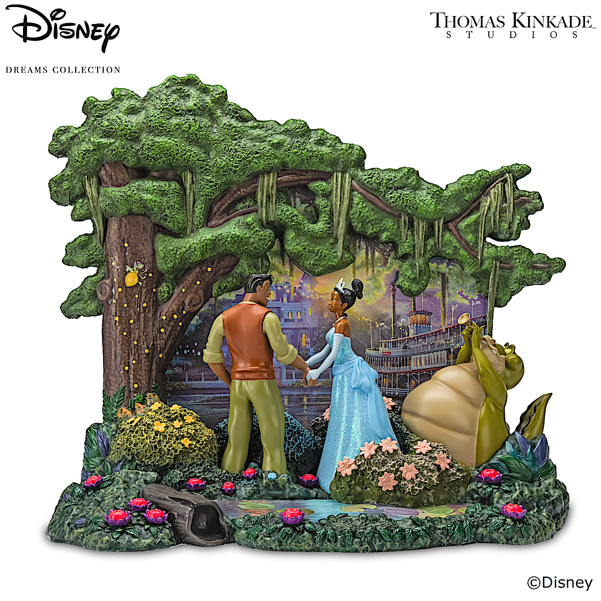 ディズニープリンセスオブジェ Disney The Princess And The Frog Glow-In-The-Dark Sculpture With