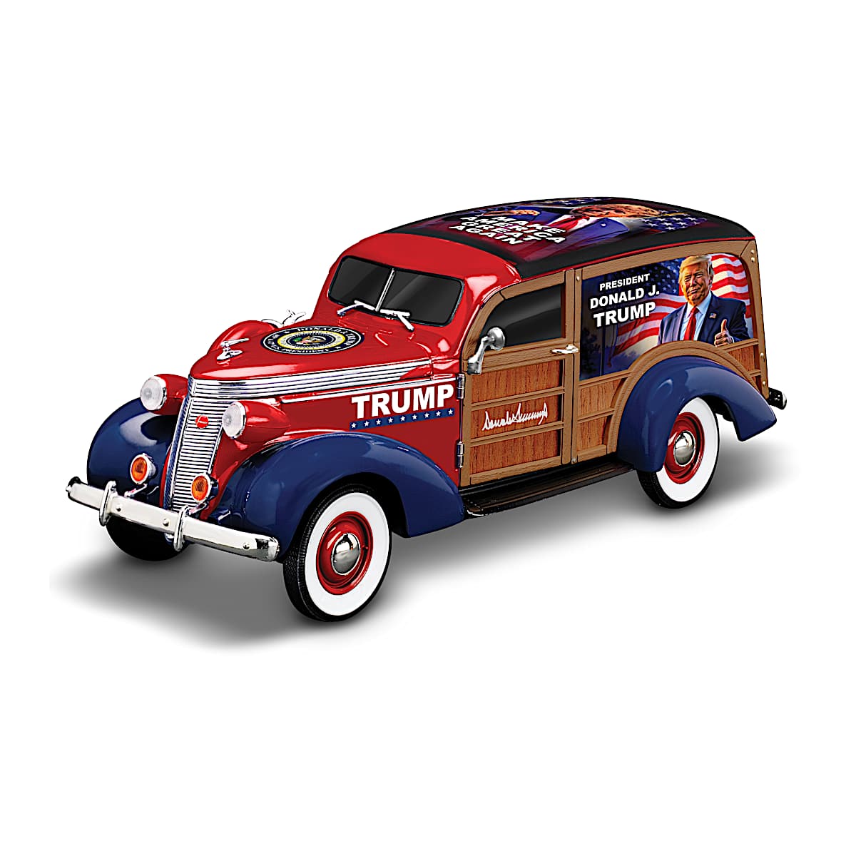 明星スバル トランプ Keep America Great Woody Wagon Sculpture Featuring Handcrafted