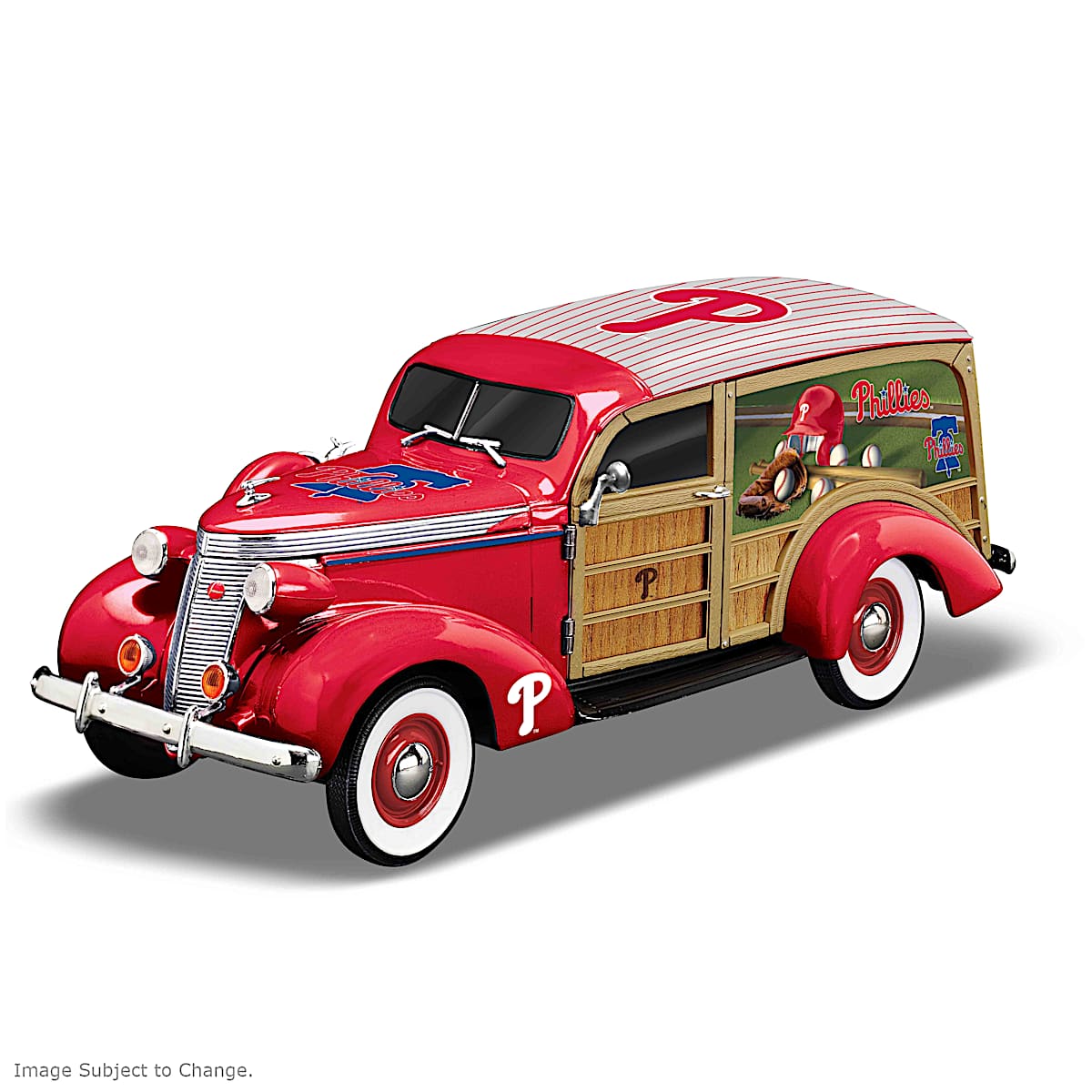 Cruising To Victory Philadelphia Phillies Woody Wagon Sculpture