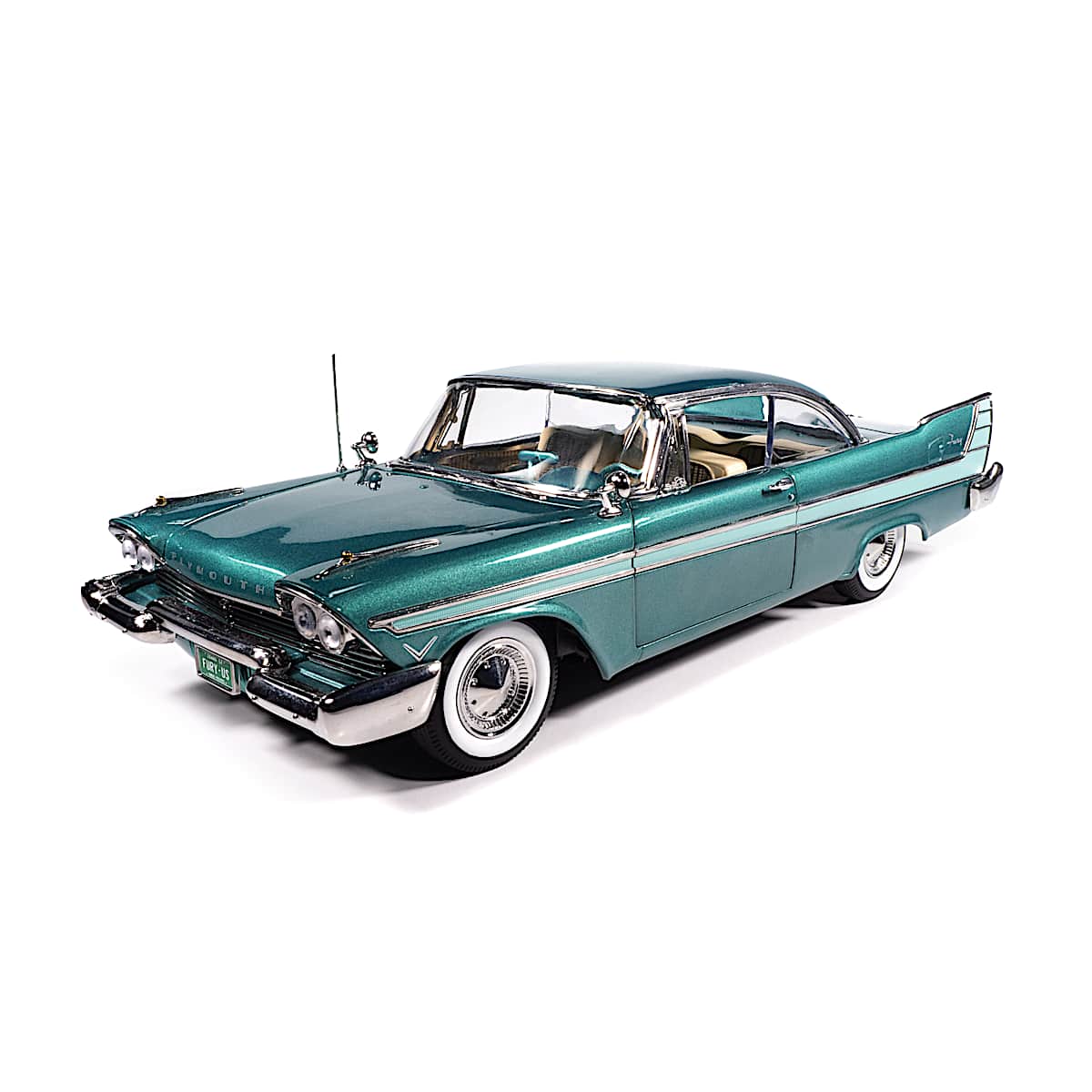 1957年プリムス　フューリー　1/18 ミニカー 1957 Plymouth Fury 1:18-Scale Diecast Car Featuring A Jade And