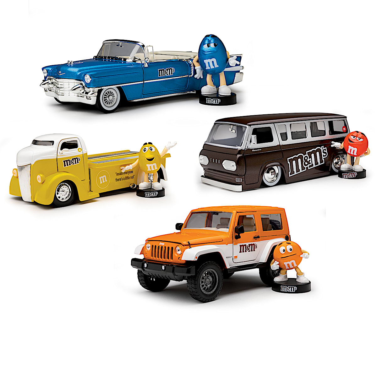 M MS 1 24 Scale Diecast Cars Featuring A 1956 Cadillac Eldorado A 1965 Ford Econoline And More
