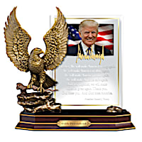 President Donald Trump Sculpture With Quote