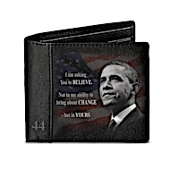 Barack Obama "Forever 44" Men's RFID Blocking Leather Wallet