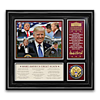 President Trump Framed Wall Decor With Medallion