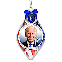 President Biden Lighted Hand-Blown Glass Christmas Ornament