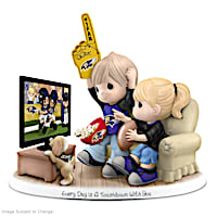 Baltimore Ravens Porcelain Figurine With Fans, TV & Pup