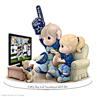 Dallas Cowboys Porcelain Figurine With Fans, TV & Pup