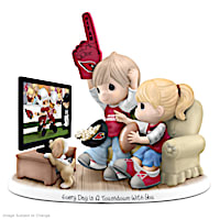 Arizona Cardinals Porcelain Figurine With Fans, TV & Pup