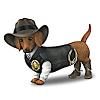 "Sher-ruff S. Paws" Cowboy Dachshund Figurine