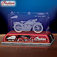 1920 Indian Scout Motorcycle Laser-Etched Glass Tribute