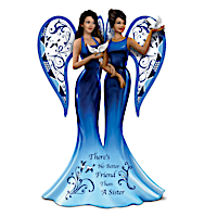 Keith Mallett Blue Willow Angel Sister Figurine