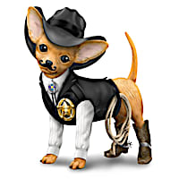 "Sher-ruff Paws" Cowboy Chihuahua Figurine